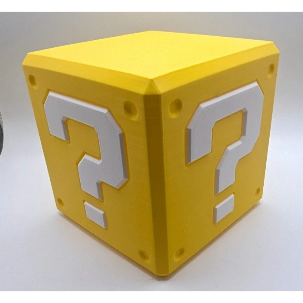 Super Mario Style Question Block 3D Printed Toilet Paper Cover Yellow Gamer NEW